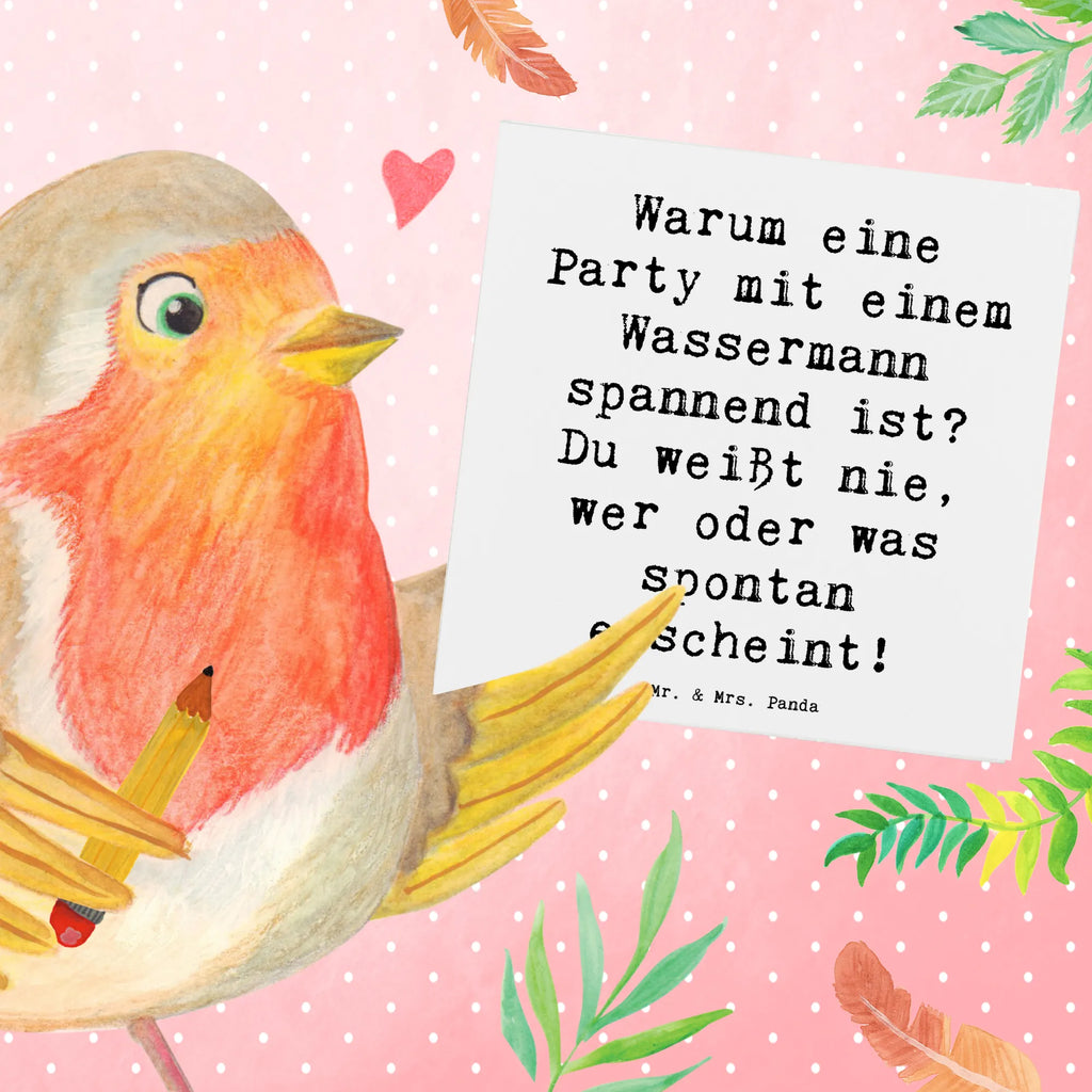 Deluxe Karte Spruch Wassermann Party Hochwertige Grußkarte, Grußkarte, Geburtstagskarte, Glückwunschkarte, Einladungskarte, Karte, Hochwertige Klappkarte, Klappkarte, Hochzeitskarte, Tierkreiszeichen, Sternzeichen, Horoskop, Astrologie, Aszendent