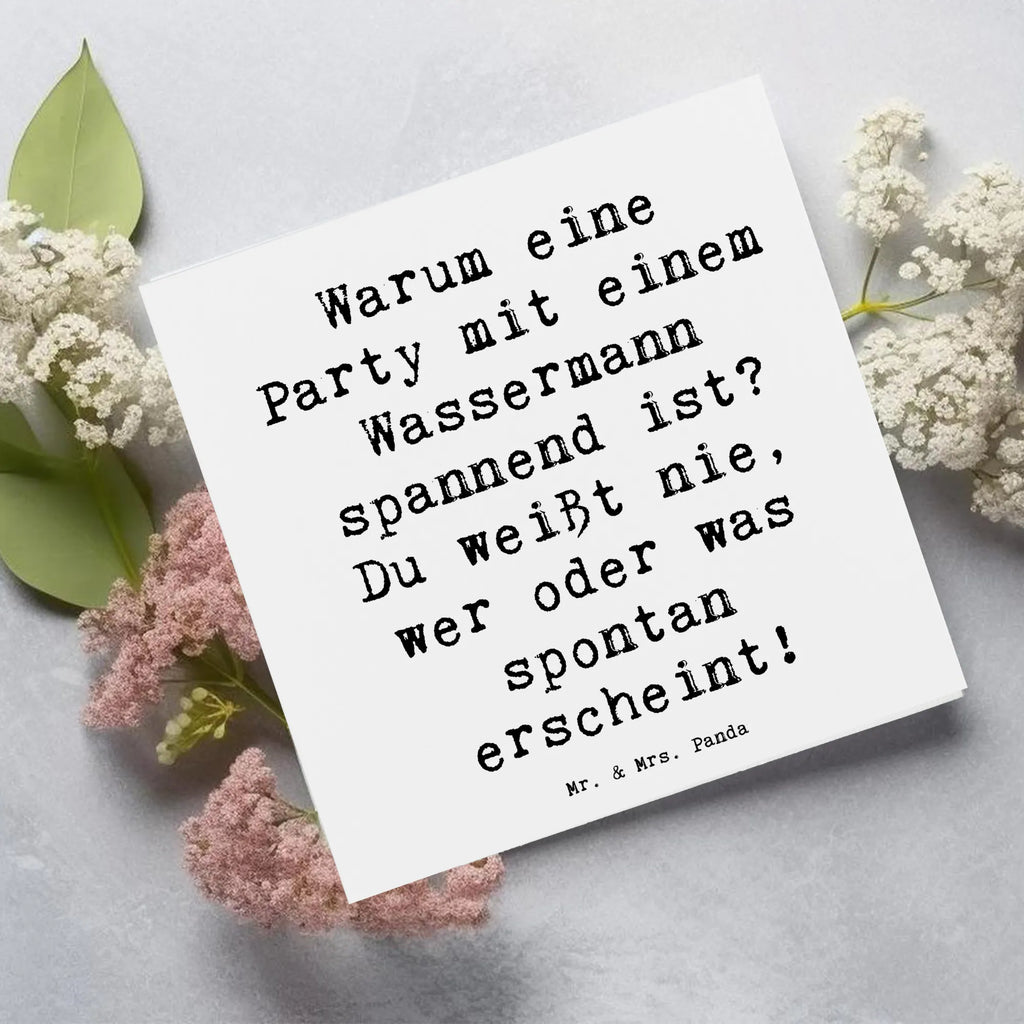 Deluxe Karte Spruch Wassermann Party Hochwertige Grußkarte, Grußkarte, Geburtstagskarte, Glückwunschkarte, Einladungskarte, Karte, Hochwertige Klappkarte, Klappkarte, Hochzeitskarte, Tierkreiszeichen, Sternzeichen, Horoskop, Astrologie, Aszendent