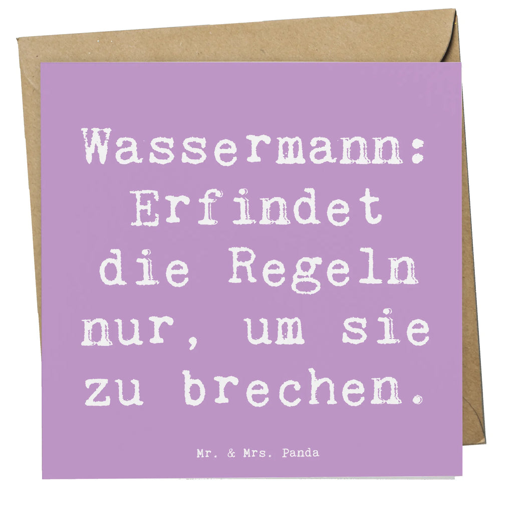 Deluxe Card Saying Wassermann: Erfindet die Regeln nur, um sie zu brechen. Hochzeitskarte, Einladungskarte, Klappkarte, Hochwertige Grußkarte, Glückwunschkarte, Grußkarte, Hochwertige Klappkarte, Karte, Geburtstagskarte, Tierkreiszeichen, Sternzeichen, Horoskop, Astrologie, Aszendent
