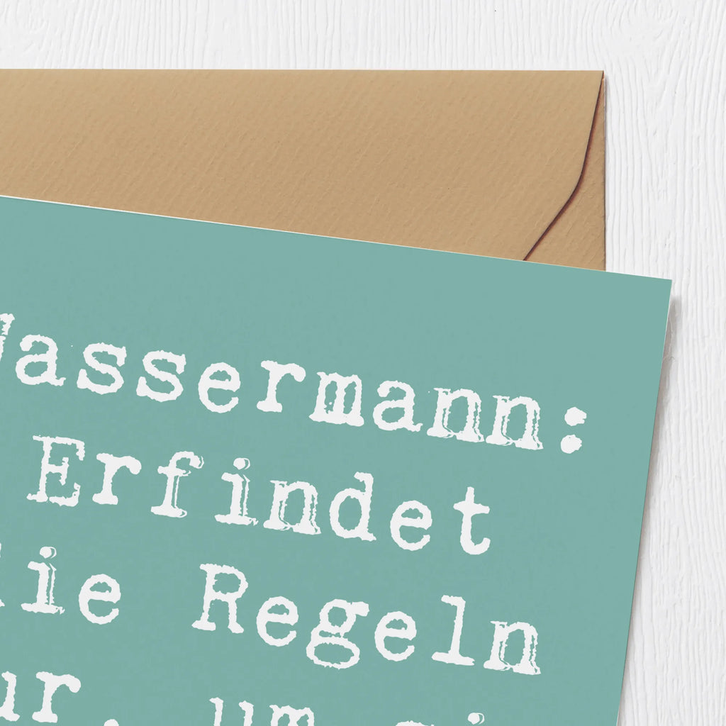 Deluxe Card Saying Wassermann: Erfindet die Regeln nur, um sie zu brechen. Hochzeitskarte, Einladungskarte, Klappkarte, Hochwertige Grußkarte, Glückwunschkarte, Grußkarte, Hochwertige Klappkarte, Karte, Geburtstagskarte, Tierkreiszeichen, Sternzeichen, Horoskop, Astrologie, Aszendent