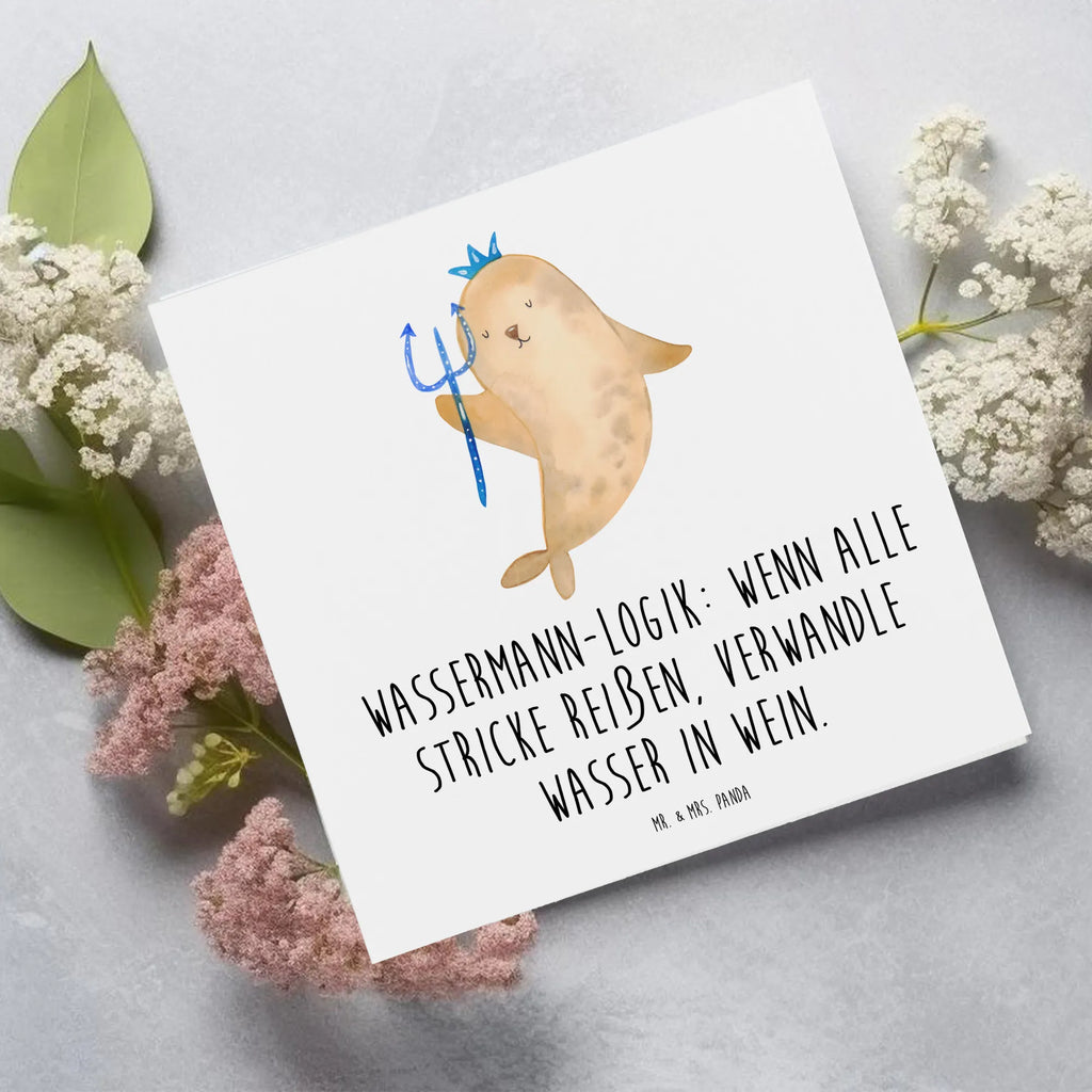 Deluxe Karte Wassermann Logik Grußkarte, Karte, Hochwertige Klappkarte, Klappkarte, Geburtstagskarte, Hochzeitskarte, Glückwunschkarte, Einladungskarte, Hochwertige Grußkarte, Tierkreiszeichen, Sternzeichen, Horoskop, Astrologie, Aszendent