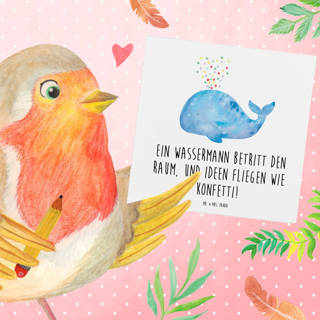 Deluxe Card Ein Wassermann betritt den Raum, und Ideen fliegen wie Konfetti! Karte, Hochwertige Klappkarte, Einladungskarte, Geburtstagskarte, Grußkarte, Hochwertige Grußkarte, Hochzeitskarte, Klappkarte, Glückwunschkarte, Tierkreiszeichen, Sternzeichen, Horoskop, Astrologie, Aszendent