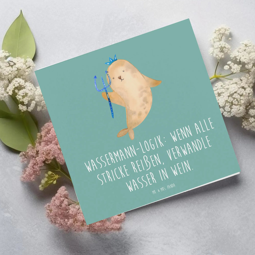 Deluxe Karte Wassermann Logik Grußkarte, Karte, Hochwertige Klappkarte, Klappkarte, Geburtstagskarte, Hochzeitskarte, Glückwunschkarte, Einladungskarte, Hochwertige Grußkarte, Tierkreiszeichen, Sternzeichen, Horoskop, Astrologie, Aszendent