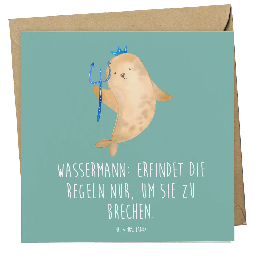 Deluxe Card Wassermann: Erfindet die Regeln nur, um sie zu brechen. Geburtstagskarte, Grußkarte, Hochzeitskarte, Klappkarte, Einladungskarte, Glückwunschkarte, Karte, Hochwertige Grußkarte, Hochwertige Klappkarte, Tierkreiszeichen, Sternzeichen, Horoskop, Astrologie, Aszendent