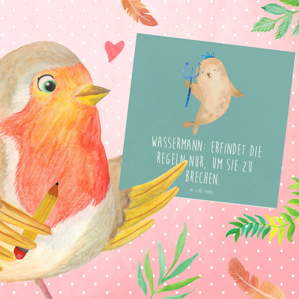 Deluxe Card Wassermann: Erfindet die Regeln nur, um sie zu brechen. Geburtstagskarte, Grußkarte, Hochzeitskarte, Klappkarte, Einladungskarte, Glückwunschkarte, Karte, Hochwertige Grußkarte, Hochwertige Klappkarte, Tierkreiszeichen, Sternzeichen, Horoskop, Astrologie, Aszendent