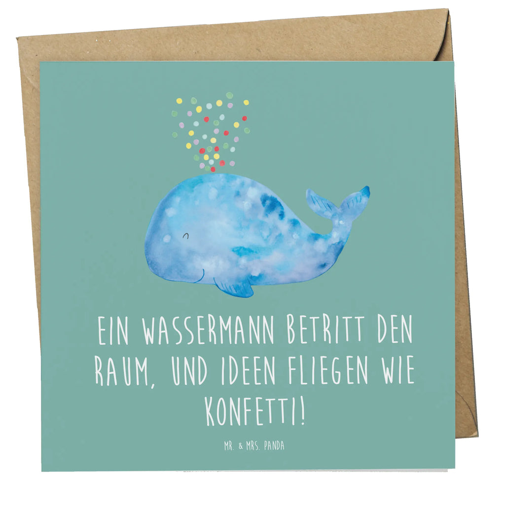 Deluxe Card Ein Wassermann betritt den Raum, und Ideen fliegen wie Konfetti! Karte, Hochwertige Klappkarte, Einladungskarte, Geburtstagskarte, Grußkarte, Hochwertige Grußkarte, Hochzeitskarte, Klappkarte, Glückwunschkarte, Tierkreiszeichen, Sternzeichen, Horoskop, Astrologie, Aszendent