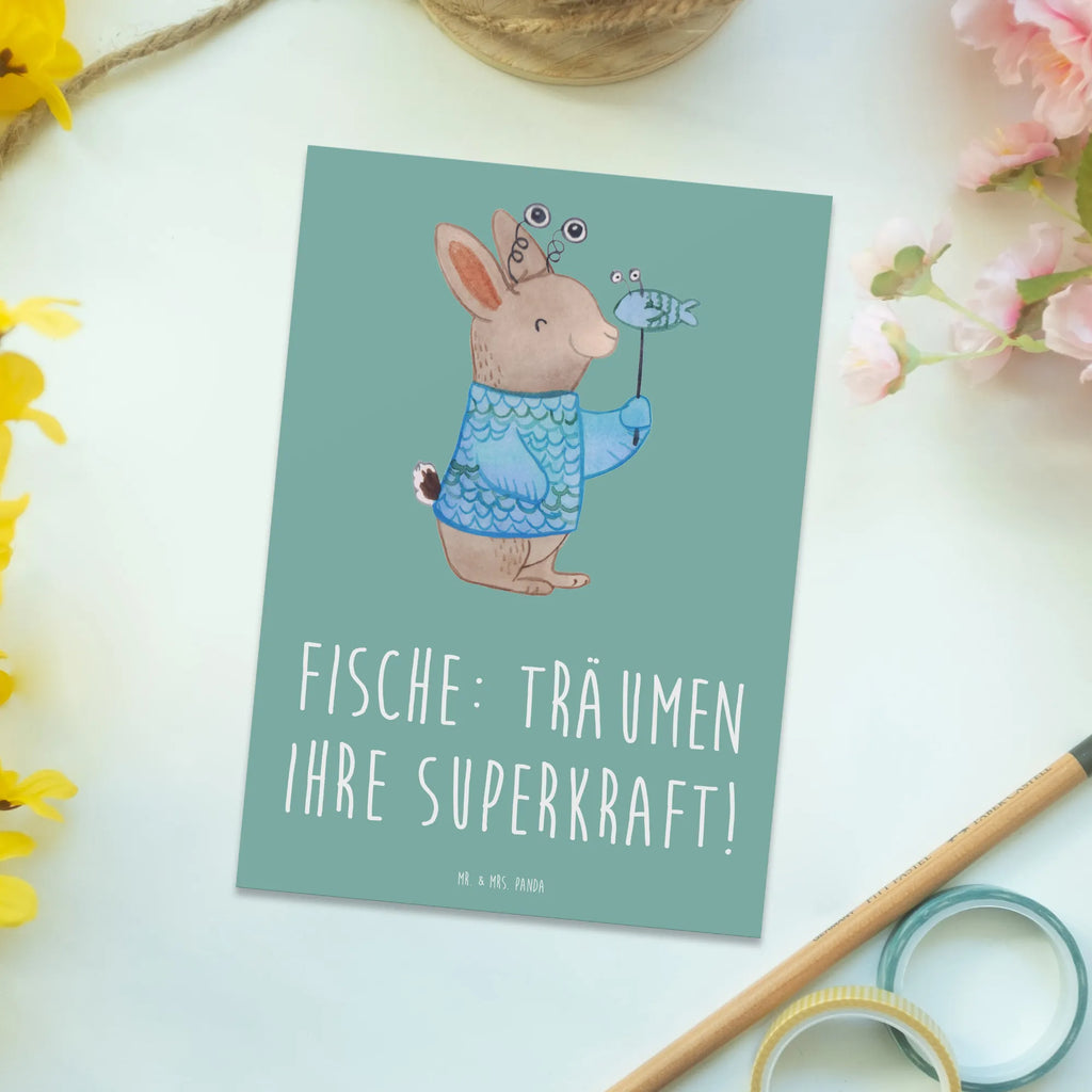 Postcard Fische: Träumen ihre Superkraft! Ansichtskarten, Einladungskarte, Karte, Einladung, Geschenkkarte, Grußkarte, Ansichtskarte, Geburtstagskarte, Einladung Geburtstag, Postkarte, Dankeskarte, Einladungskarten Geburtstag, Tierkreiszeichen, Sternzeichen, Horoskop, Astrologie, Aszendent