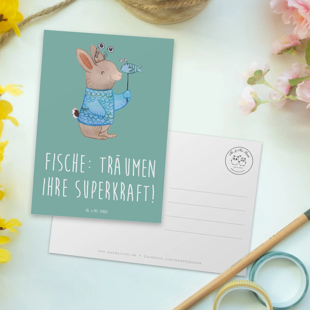 Postcard Fische: Träumen ihre Superkraft! Ansichtskarten, Einladungskarte, Karte, Einladung, Geschenkkarte, Grußkarte, Ansichtskarte, Geburtstagskarte, Einladung Geburtstag, Postkarte, Dankeskarte, Einladungskarten Geburtstag, Tierkreiszeichen, Sternzeichen, Horoskop, Astrologie, Aszendent
