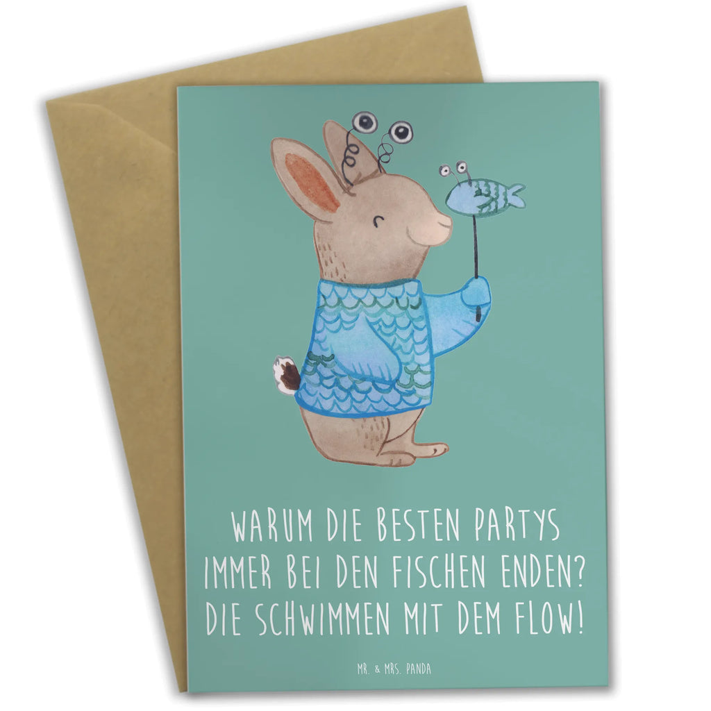 Grußkarte Fische Flow Spaß Einladungskarte, Klappkarte, Karte, Ansichtskarten, Hochzeitskarte, Grußkarte, Glückwunschkarte, Geburtstagskarte, Tierkreiszeichen, Sternzeichen, Horoskop, Astrologie, Aszendent