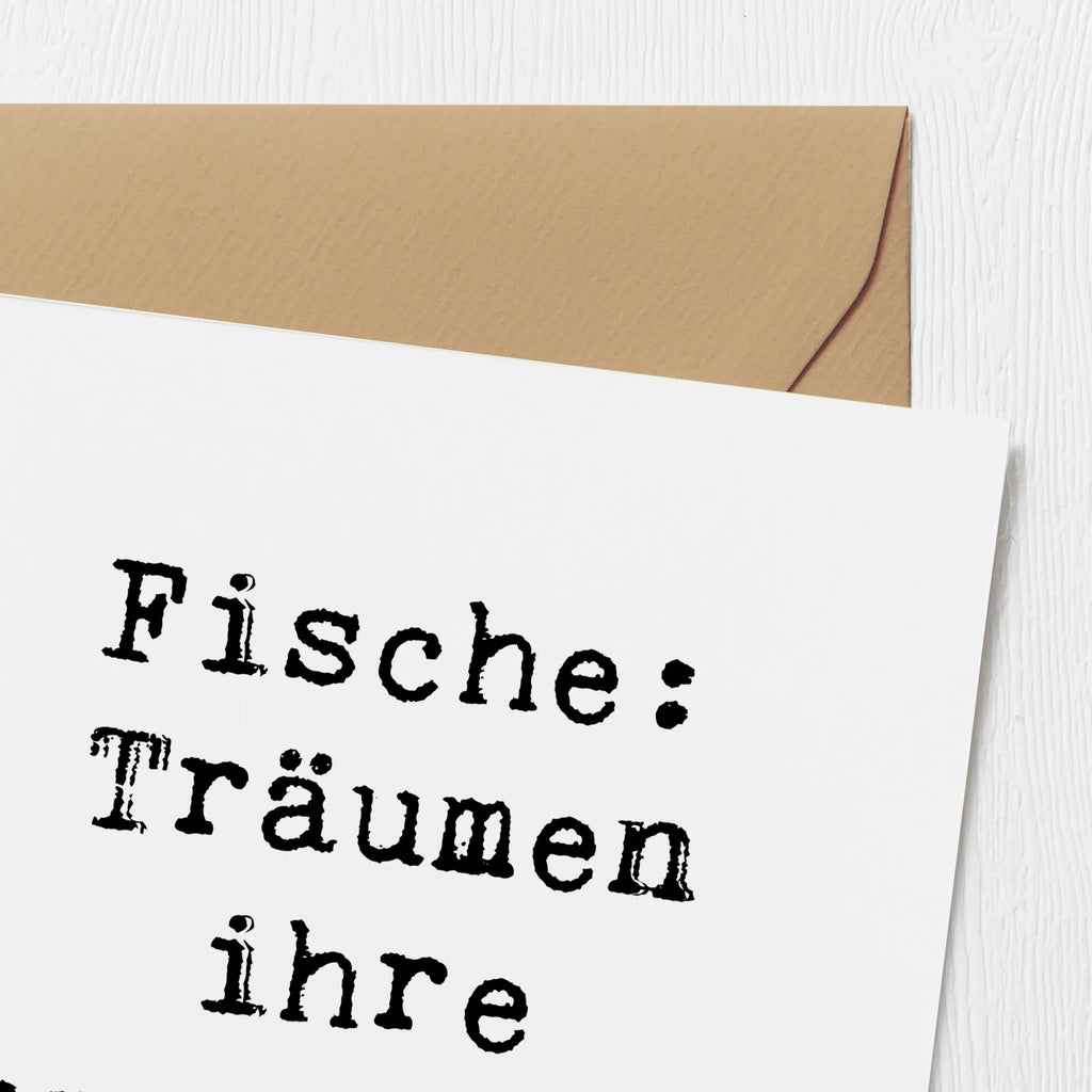 Deluxe Card Saying Fische: Träumen ihre Superkraft! Glückwunschkarte, Geburtstagskarte, Hochzeitskarte, Klappkarte, Einladungskarte, Hochwertige Grußkarte, Karte, Hochwertige Klappkarte, Grußkarte, Tierkreiszeichen, Sternzeichen, Horoskop, Astrologie, Aszendent