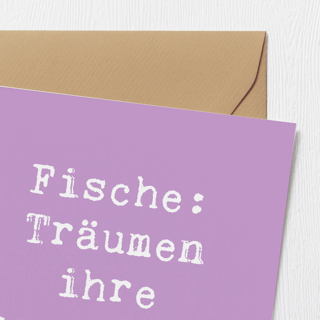 Deluxe Card Saying Fische: Träumen ihre Superkraft! Glückwunschkarte, Geburtstagskarte, Hochzeitskarte, Klappkarte, Einladungskarte, Hochwertige Grußkarte, Karte, Hochwertige Klappkarte, Grußkarte, Tierkreiszeichen, Sternzeichen, Horoskop, Astrologie, Aszendent