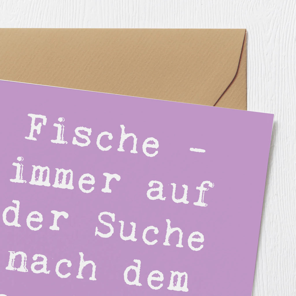 Deluxe Karte Spruch Fische Schwarm Karte, Geburtstagskarte, Hochzeitskarte, Glückwunschkarte, Hochwertige Grußkarte, Grußkarte, Einladungskarte, Klappkarte, Hochwertige Klappkarte, Tierkreiszeichen, Sternzeichen, Horoskop, Astrologie, Aszendent