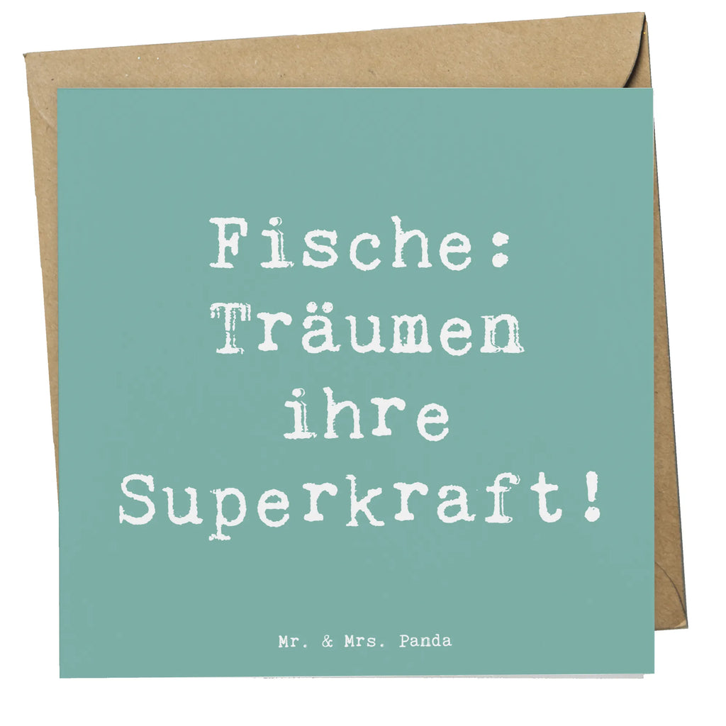 Deluxe Card Saying Fische: Träumen ihre Superkraft! Glückwunschkarte, Geburtstagskarte, Hochzeitskarte, Klappkarte, Einladungskarte, Hochwertige Grußkarte, Karte, Hochwertige Klappkarte, Grußkarte, Tierkreiszeichen, Sternzeichen, Horoskop, Astrologie, Aszendent