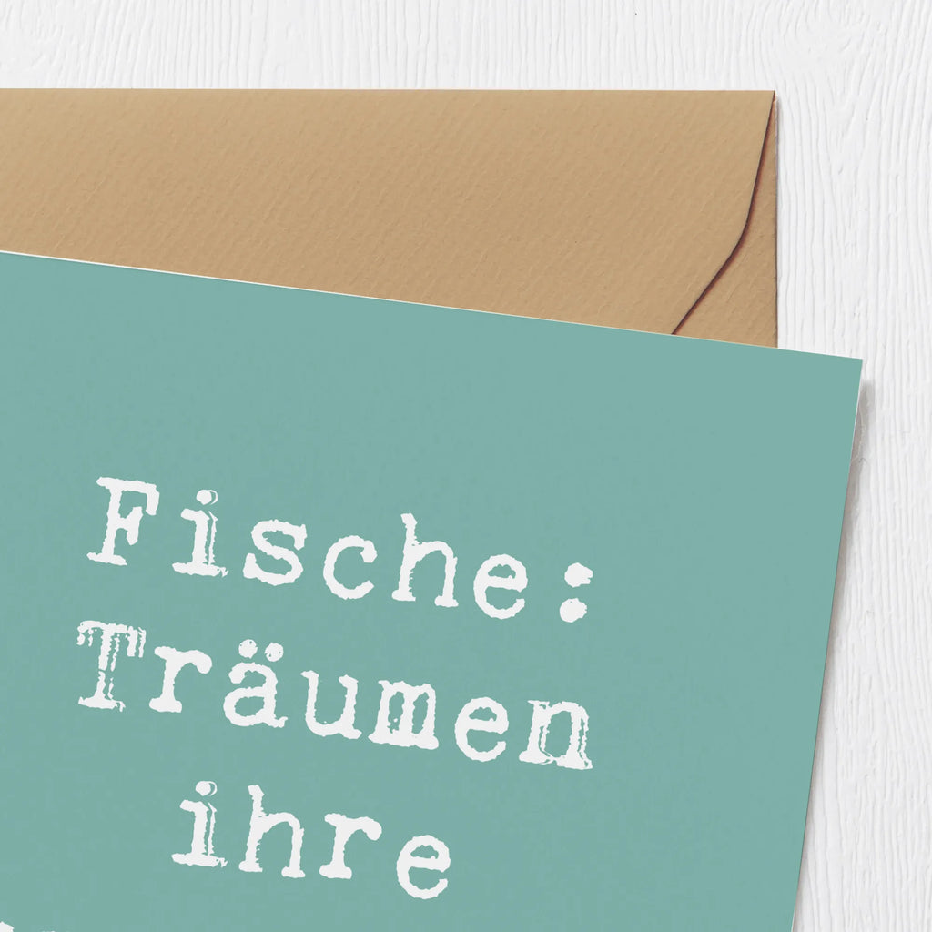 Deluxe Card Saying Fische: Träumen ihre Superkraft! Glückwunschkarte, Geburtstagskarte, Hochzeitskarte, Klappkarte, Einladungskarte, Hochwertige Grußkarte, Karte, Hochwertige Klappkarte, Grußkarte, Tierkreiszeichen, Sternzeichen, Horoskop, Astrologie, Aszendent