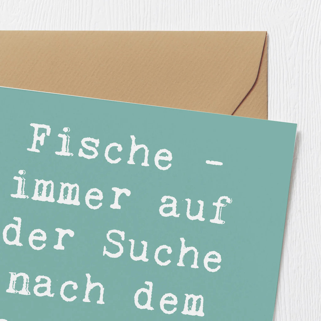 Deluxe Karte Spruch Fische Schwarm Karte, Geburtstagskarte, Hochzeitskarte, Glückwunschkarte, Hochwertige Grußkarte, Grußkarte, Einladungskarte, Klappkarte, Hochwertige Klappkarte, Tierkreiszeichen, Sternzeichen, Horoskop, Astrologie, Aszendent