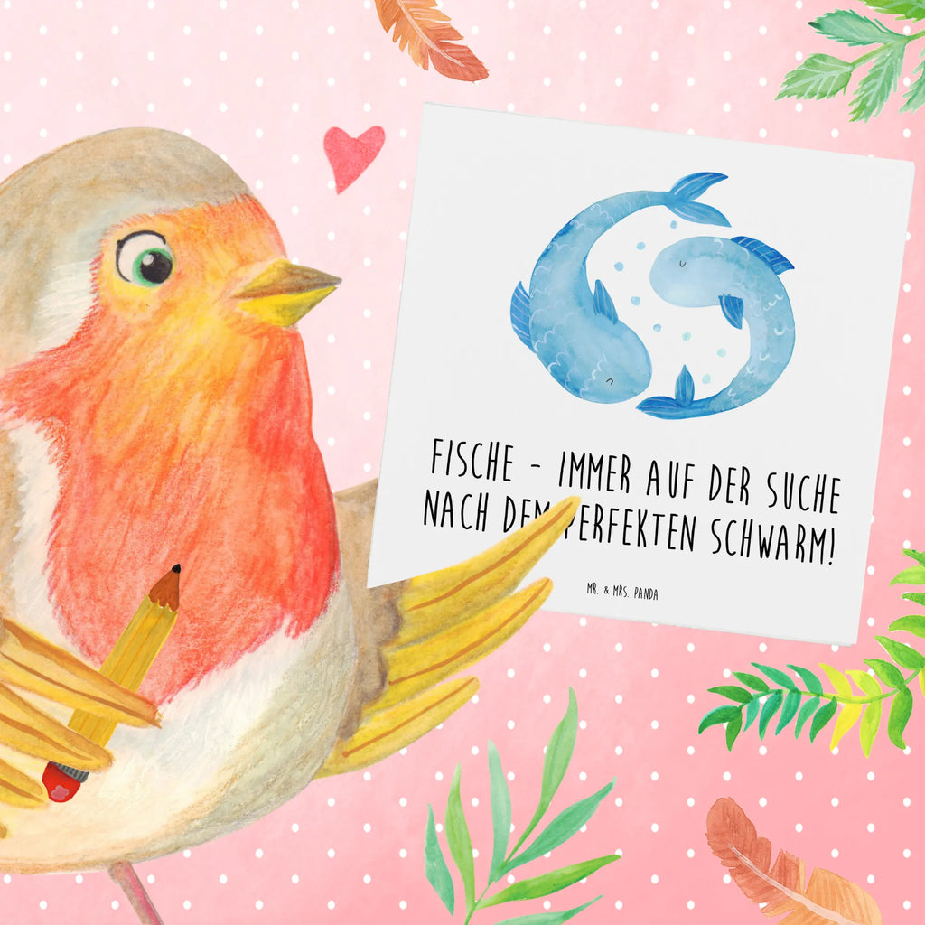 Deluxe Karte Fische Schwarm Hochzeitskarte, Einladungskarte, Geburtstagskarte, Karte, Klappkarte, Glückwunschkarte, Hochwertige Grußkarte, Grußkarte, Hochwertige Klappkarte, Tierkreiszeichen, Sternzeichen, Horoskop, Astrologie, Aszendent