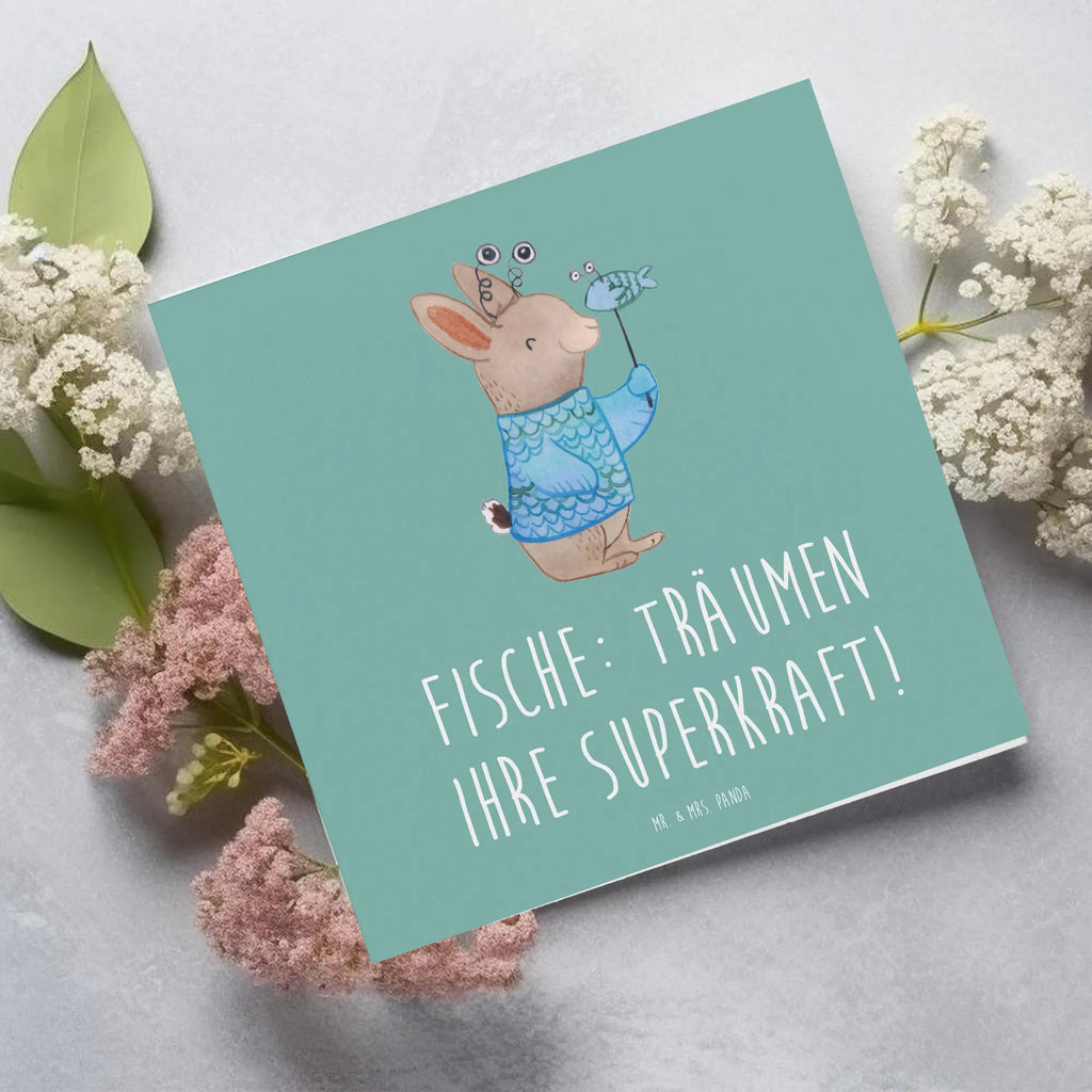 Deluxe Karte Fische Kraft Klappkarte, Karte, Grußkarte, Einladungskarte, Geburtstagskarte, Hochzeitskarte, Hochwertige Grußkarte, Glückwunschkarte, Hochwertige Klappkarte, Tierkreiszeichen, Sternzeichen, Horoskop, Astrologie, Aszendent