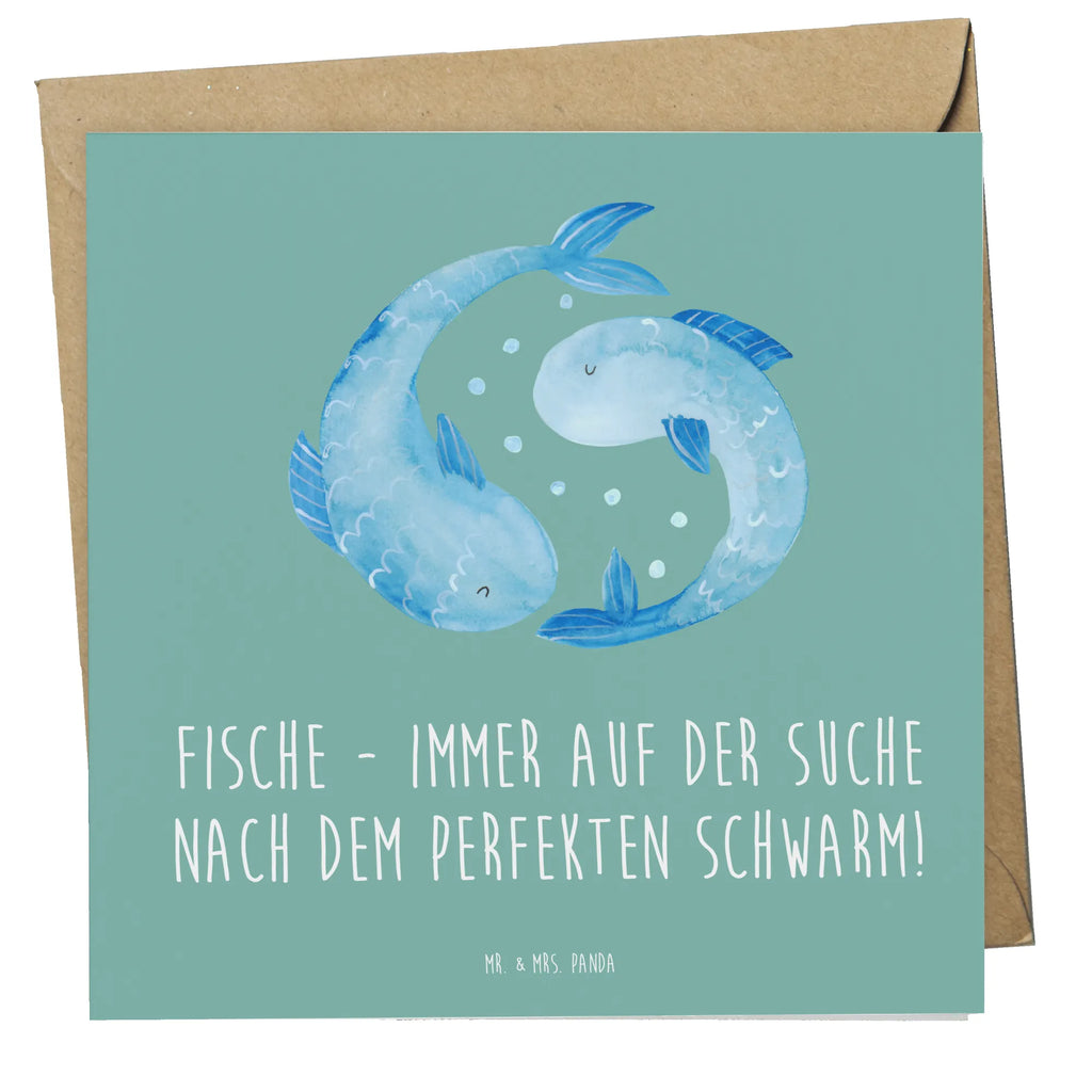Deluxe Karte Fische Schwarm Hochzeitskarte, Einladungskarte, Geburtstagskarte, Karte, Klappkarte, Glückwunschkarte, Hochwertige Grußkarte, Grußkarte, Hochwertige Klappkarte, Tierkreiszeichen, Sternzeichen, Horoskop, Astrologie, Aszendent
