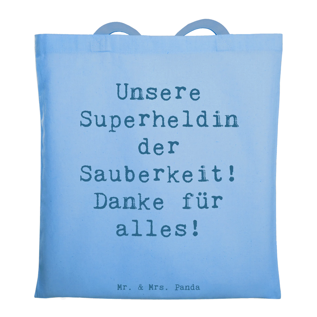 Tote bag Saying Unsere Superheldin der Sauberkeit! Danke für alles! Beuteltasche, Beutel, Einkaufstasche, Jutebeutel, Stoffbeutel, Tasche, Shopper, Umhängetasche, Strandtasche, Schultertasche, Stofftasche, Tragetasche, Badetasche, Jutetasche, Einkaufstüte, Laptoptasche