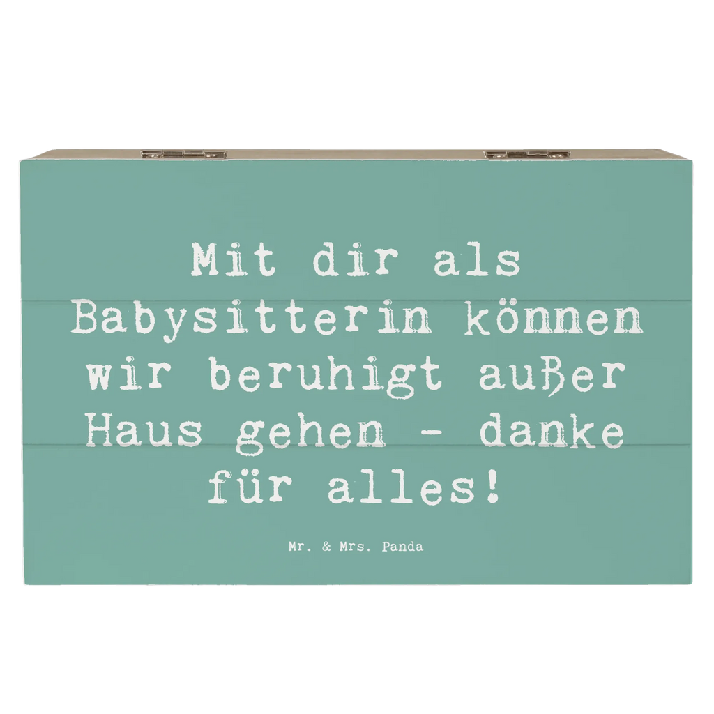 Holzkiste Mit dir als Babysitterin können wir beruhigt außer Haus gehen - danke für alles! Holzkiste, Kiste, Schatzkiste, Truhe, Schatulle, XXL, Erinnerungsbox, Erinnerungskiste, Dekokiste, Aufbewahrungsbox, Geschenkbox, Geschenkdose