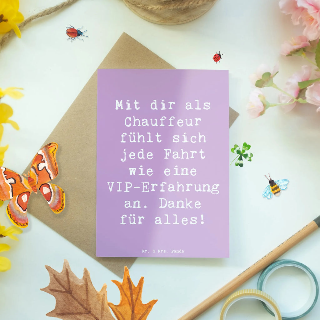 Greetings card Saying Mit dir als Chauffeur fühlt sich jede Fahrt wie eine VIP-Erfahrung an. Danke für alles! Glückwunschkarte, Karte, Klappkarte, Einladungskarte, Ansichtskarten, Hochzeitskarte, Geburtstagskarte, Grußkarte