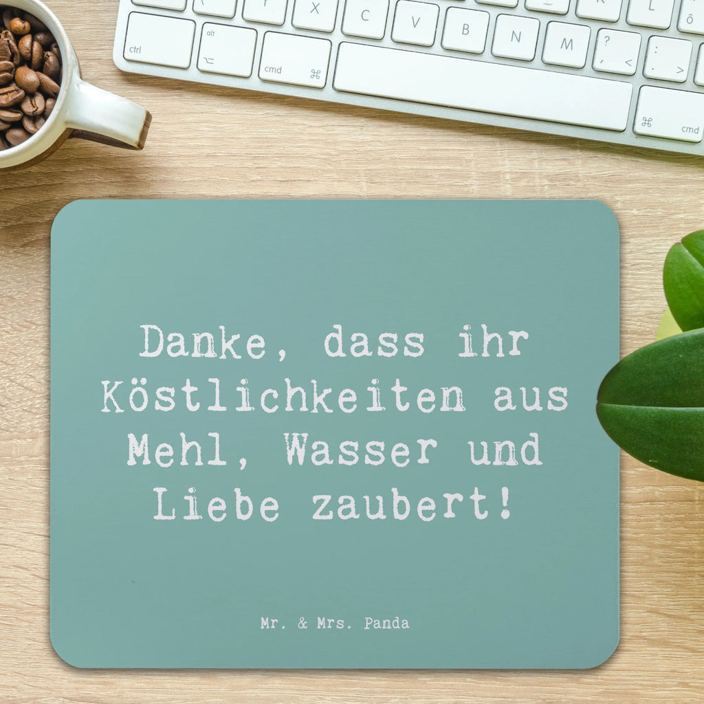 Mouse mat Saying Danke, dass ihr Köstlichkeiten aus Mehl, Wasser und Liebe zaubert! Mousepad, Computer zubehör, Büroausstattung, PC Zubehör, Arbeitszimmer, Mauspad, Einzigartiges Mauspad, Designer Mauspad, Mausunterlage, Mauspad Büro