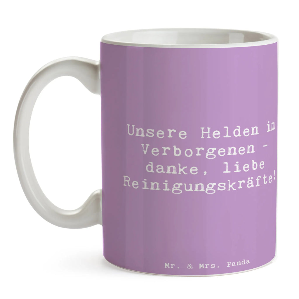 Mug Saying Unsere Helden im Verborgenen - danke, liebe Reinigungskräfte! Tasse mit Zitaten, Kaffeetasse, Bürotasse, Geschenktasse, Tasse mit Motiven, Keramiktasse, Porzellantasse, Tasse, Teetasse