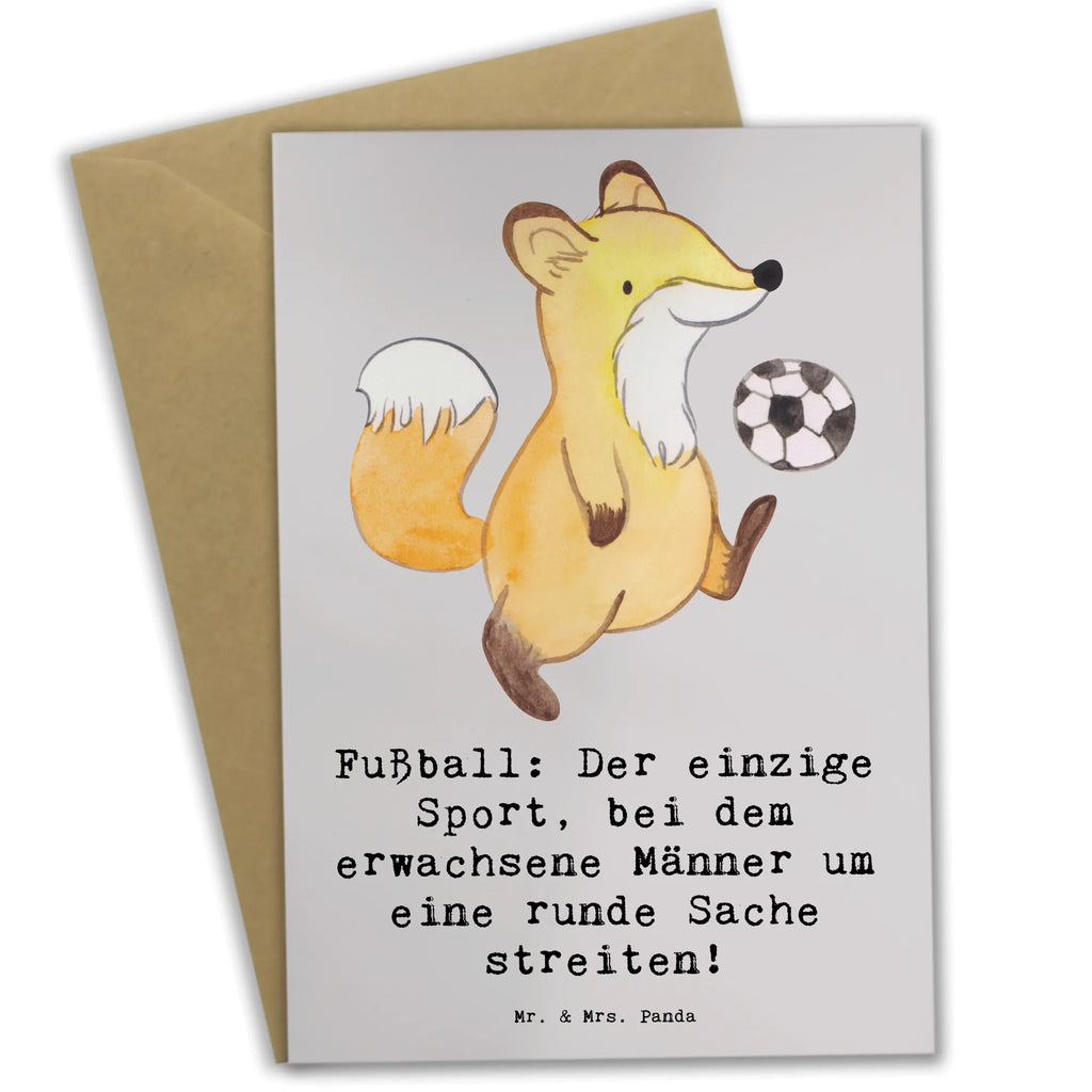 Greetings card Fußball: Der einzige Sport, bei dem erwachsene Männer um eine runde Sache streiten! Ansichtskarten, Grußkarte, Hochzeitskarte, Klappkarte, Geburtstagskarte, Glückwunschkarte, Einladungskarte, Karte, Geschenk, Sport, Sportart, Hobby, Schenken, Danke, Dankeschön, Auszeichnung, Gewinn, Sportler