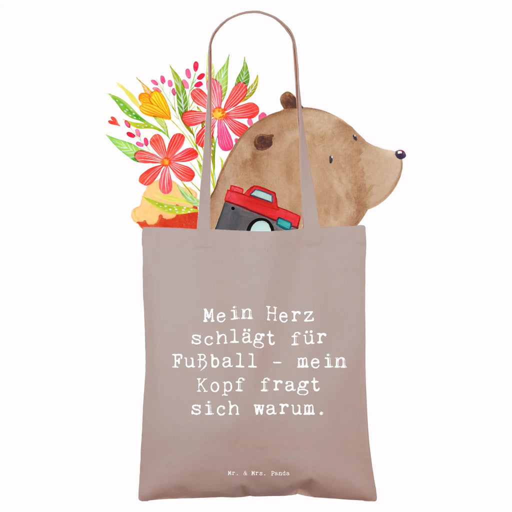 Tote bag Saying Mein Herz schlägt für Fußball - mein Kopf fragt sich warum. Beuteltasche, Strandtasche, Shopper, Umhängetasche, Schultertasche, Tragetasche, Badetasche, Jutetasche, Laptoptasche, Stoffbeutel, Jutebeutel, Tasche, Beutel, Stofftasche, Einkaufstüte, Einkaufstasche, Geschenk, Sport, Sportart, Hobby, Schenken, Danke, Dankeschön, Auszeichnung, Gewinn, Sportler