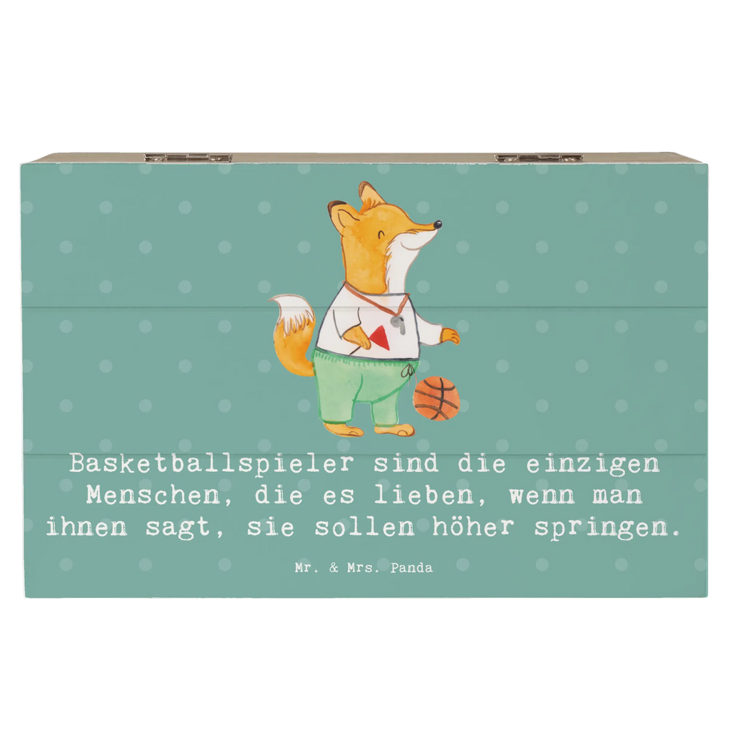 Wooden chest Basketballspieler sind die einzigen Menschen, die es lieben, wenn man ihnen sagt, sie sollen höher springen. Schatulle, Truhe, Dekokiste, Geschenkdose, XXL, Schatzkiste, Holzkiste, Aufbewahrungsbox, Geschenkbox, Erinnerungskiste, Erinnerungsbox, Kiste, Geschenk, Sport, Sportart, Hobby, Schenken, Danke, Dankeschön, Auszeichnung, Gewinn, Sportler
