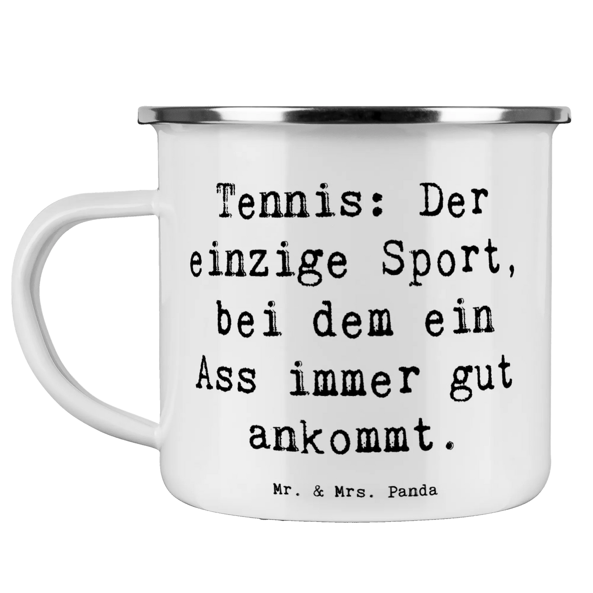 Camping Emaille Tasse Spruch Tennis Ass Campingbecher, Campingtasse, Reisebecher, Teebecher, emaillebecher, Outdoor Becher, Haferl, Pott, Motivtasse, Kaffeepott, outdoortasse, Emaille Becher, Emaille Tasse, Teetasse, wandertasse, wanderbecher, reisetasse, metallbecher, Outdoor Tasse, becher emaille, Emailletasse, blechbecher, Blechtasse, Tasse Emaille, Geschenk, Schenken, Sport, Sportart, Hobby, Danke, Dankeschön, Auszeichnung, Gewinn, Sportler