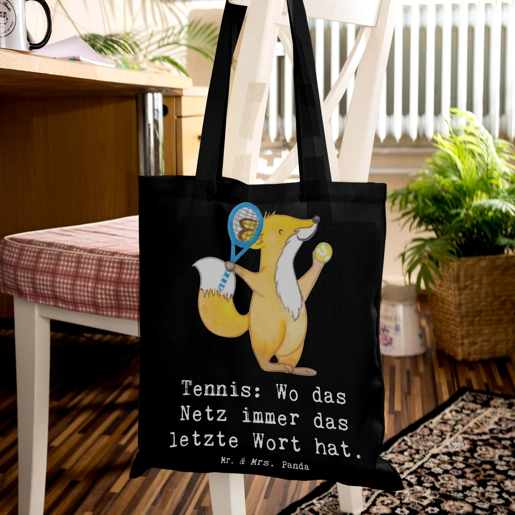 Tote bag Tennis: Wo das Netz immer das letzte Wort hat. Stofftasche, Umhängetasche, Strandtasche, Beuteltasche, Jutebeutel, Tragetasche, Stoffbeutel, Einkaufstüte, Einkaufstasche, Jutetasche, Schultertasche, Badetasche, Shopper, Laptoptasche, Beutel, Tasche, Geschenk, Sport, Sportart, Hobby, Schenken, Danke, Dankeschön, Auszeichnung, Gewinn, Sportler