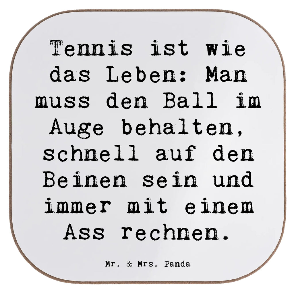 Square coaster Saying Tennis ist wie das Leben: Man muss den Ball im Auge behalten, schnell auf den Beinen sein und immer mit einem Ass rechnen. Untersetzer Gläser, Bierdeckel, Glasuntersetzer, Untersetzer, Untersetzer Holz, Untersetzer aus Holz, Untersetzer für Gläser, Korkuntersetzer, Tassen Untersetzer, Untersetzer Design, Holzuntersetzer, Getränkeuntersetzer, Geschenk, Sport, Sportart, Hobby, Schenken, Danke, Dankeschön, Auszeichnung, Gewinn, Sportler