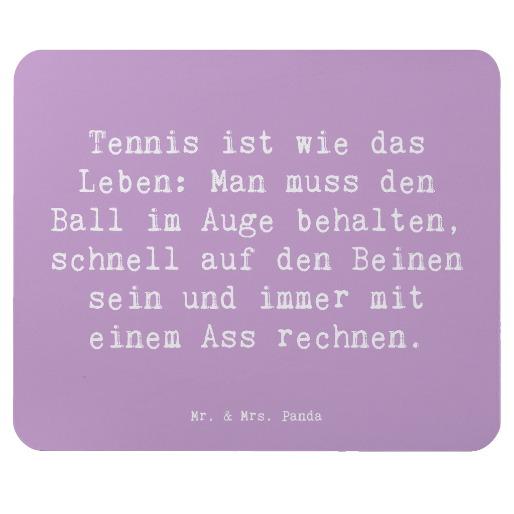Mouse mat Saying Tennis ist wie das Leben: Man muss den Ball im Auge behalten, schnell auf den Beinen sein und immer mit einem Ass rechnen. PC Zubehör, Mauspad Büro, Mauspad, Mausunterlage, Mousepad, Einzigartiges Mauspad, Arbeitszimmer, Designer Mauspad, Büroausstattung, Computer zubehör, Geschenk, Sport, Sportart, Hobby, Schenken, Danke, Dankeschön, Auszeichnung, Gewinn, Sportler