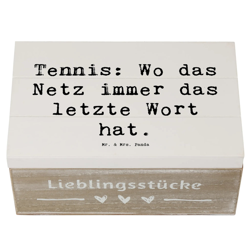 Wooden chest Saying Tennis: Wo das Netz immer das letzte Wort hat. Geschenkbox, Truhe, Geschenkdose, Erinnerungsbox, Dekokiste, Holzkiste, XXL, Kiste, Erinnerungskiste, Aufbewahrungsbox, Schatzkiste, Schatulle, Geschenk, Sport, Sportart, Hobby, Schenken, Danke, Dankeschön, Auszeichnung, Gewinn, Sportler