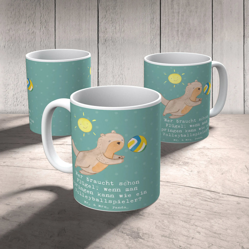 Mug Wer braucht schon Flügel, wenn man springen kann wie ein Volleyballspieler? Kaffeetasse, Teetasse, Bürotasse, Tasse mit Zitaten, Tasse mit Motiven, Keramiktasse, Tasse, Porzellantasse, Geschenktasse, Geschenk, Sport, Sportart, Hobby, Schenken, Danke, Dankeschön, Auszeichnung, Gewinn, Sportler