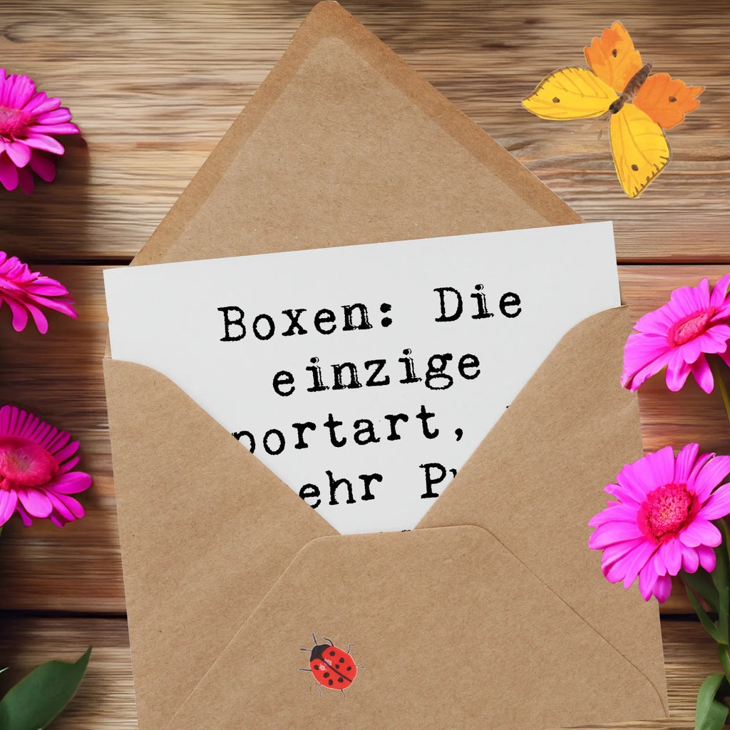 Deluxe Karte Spruch Boxen Schnell Entscheiden Klappkarte, Hochzeitskarte, Glückwunschkarte, Hochwertige Grußkarte, Grußkarte, Einladungskarte, Geburtstagskarte, Karte, Hochwertige Klappkarte, Geschenk, Sport, Sportart, Hobby, Schenken, Danke, Dankeschön, Auszeichnung, Gewinn, Sportler