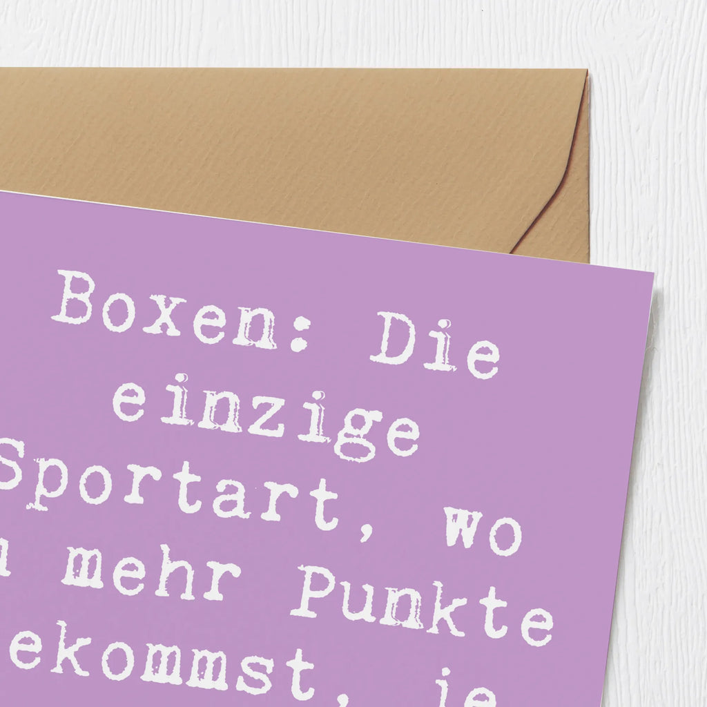 Deluxe Karte Spruch Boxen Schnell Entscheiden Klappkarte, Hochzeitskarte, Glückwunschkarte, Hochwertige Grußkarte, Grußkarte, Einladungskarte, Geburtstagskarte, Karte, Hochwertige Klappkarte, Geschenk, Sport, Sportart, Hobby, Schenken, Danke, Dankeschön, Auszeichnung, Gewinn, Sportler