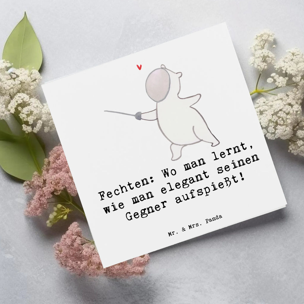 Deluxe Card Fechten: Wo man lernt, wie man elegant seinen Gegner aufspießt! Glückwunschkarte, Hochzeitskarte, Karte, Hochwertige Grußkarte, Klappkarte, Hochwertige Klappkarte, Einladungskarte, Grußkarte, Geburtstagskarte, Geschenk, Sport, Sportart, Hobby, Schenken, Danke, Dankeschön, Auszeichnung, Gewinn, Sportler