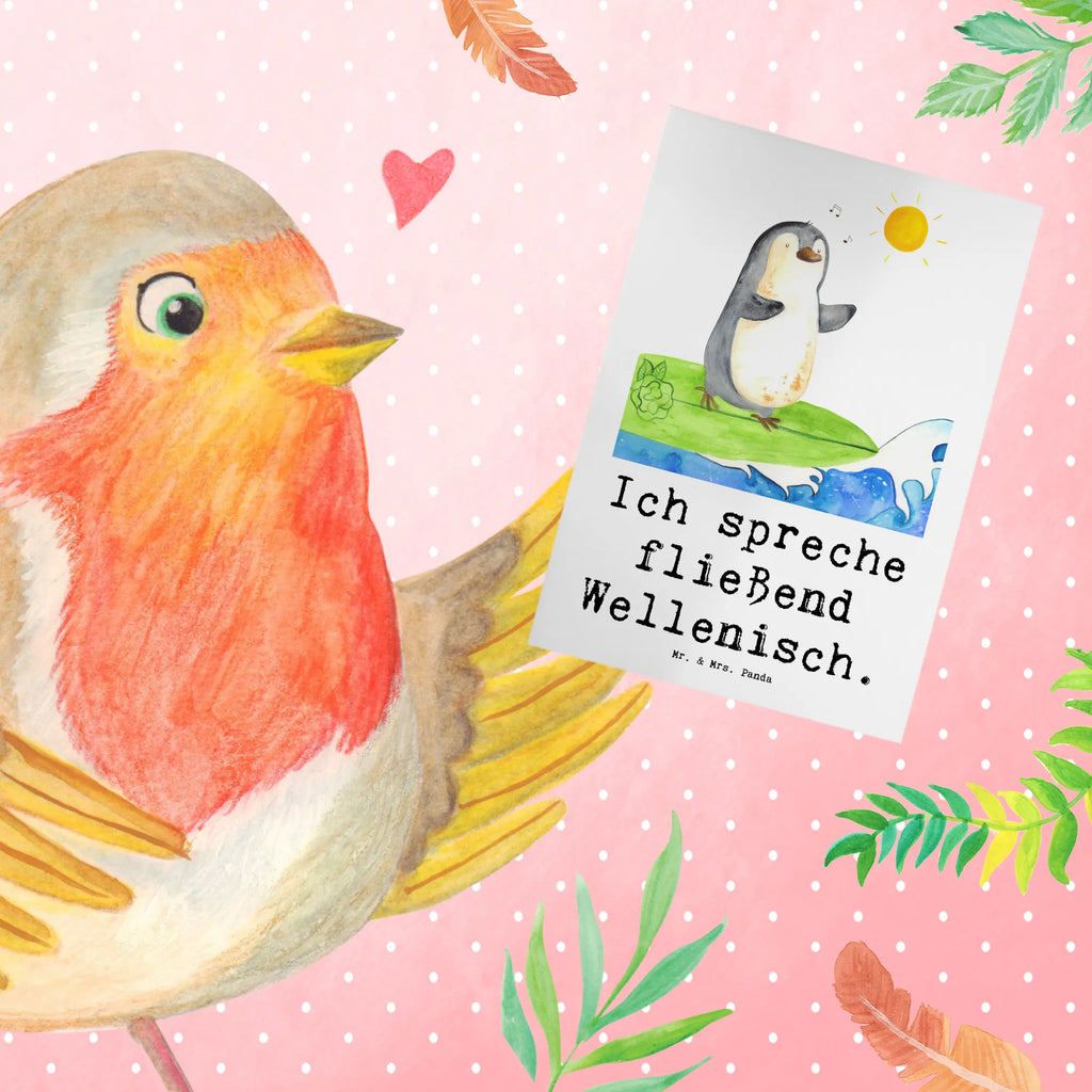 Greetings card Ich spreche fließend Wellenisch. Einladungskarte, Ansichtskarten, Grußkarte, Karte, Klappkarte, Glückwunschkarte, Geburtstagskarte, Hochzeitskarte, Geschenk, Sport, Sportart, Hobby, Schenken, Danke, Dankeschön, Auszeichnung, Gewinn, Sportler