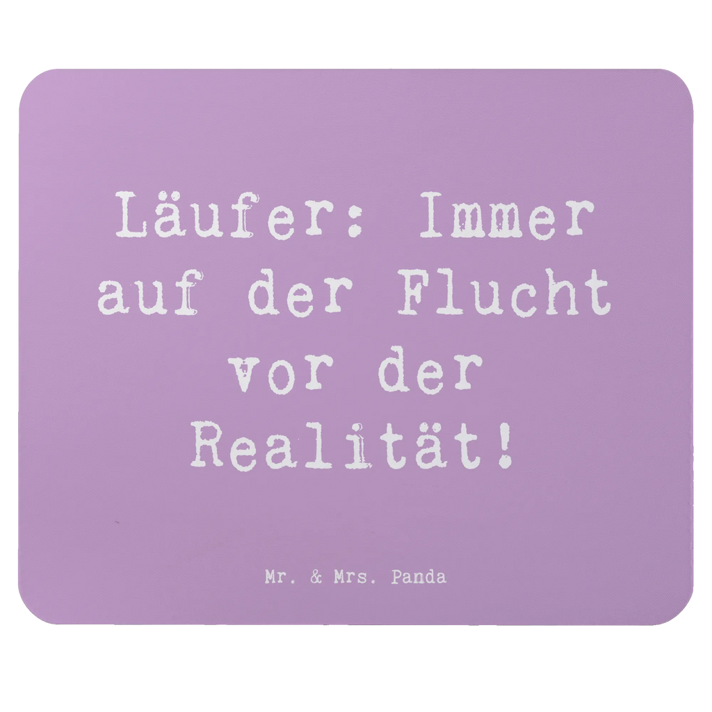 Mouse mat Saying Läufer: Immer auf der Flucht vor der Realität! Mauspad, Arbeitszimmer, Mousepad, Mausunterlage, PC Zubehör, Einzigartiges Mauspad, Computer zubehör, Designer Mauspad, Mauspad Büro, Büroausstattung, Geschenk, Sport, Sportart, Hobby, Schenken, Danke, Dankeschön, Auszeichnung, Gewinn, Sportler