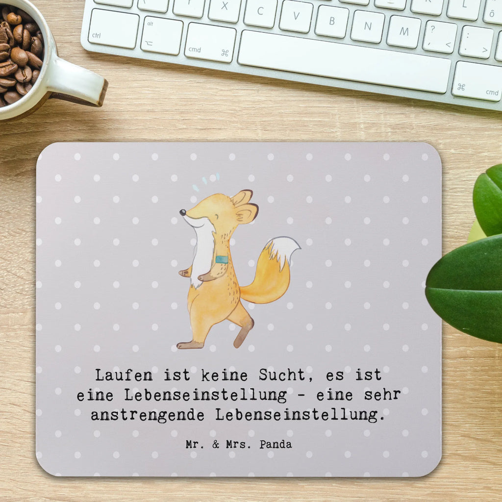 Mouse mat Laufen ist keine Sucht, es ist eine Lebenseinstellung - eine sehr anstrengende Lebenseinstellung. Arbeitszimmer, Büroausstattung, Mauspad Büro, Mauspad, Mousepad, Designer Mauspad, Computer zubehör, PC Zubehör, Einzigartiges Mauspad, Mausunterlage, Geschenk, Sport, Sportart, Hobby, Schenken, Danke, Dankeschön, Auszeichnung, Gewinn, Sportler