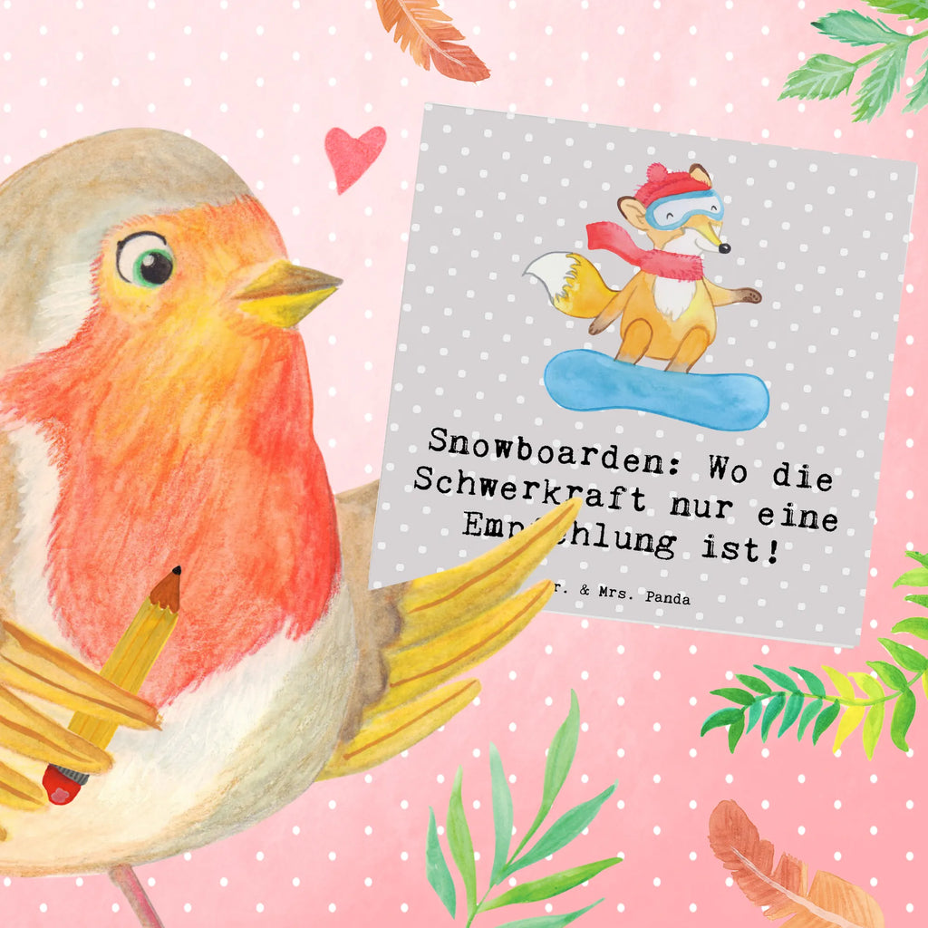 Deluxe Karte Snowboarden: Wo die Schwerkraft nur eine Empfehlung ist! Karte, Hochzeitskarte, Einladungskarte, Klappkarte, Grußkarte, Geburtstagskarte, Hochwertige Grußkarte, Hochwertige Klappkarte, Glückwunschkarte, Geschenk, Sport, Sportart, Hobby, Schenken, Danke, Dankeschön, Auszeichnung, Gewinn, Sportler