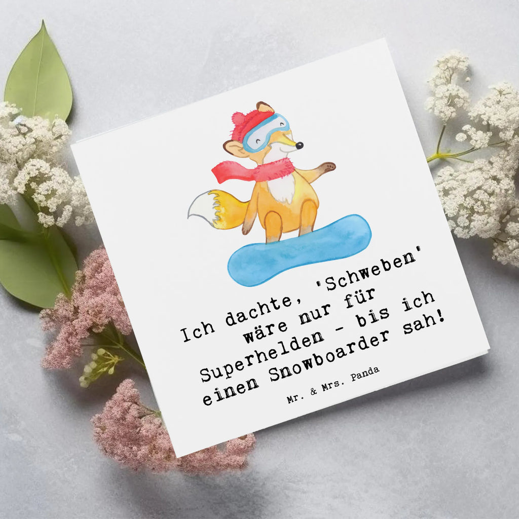 Deluxe Card Ich dachte, 'Schweben' wäre nur für Superhelden - bis ich einen Snowboarder sah! Karte, Grußkarte, Hochzeitskarte, Hochwertige Grußkarte, Einladungskarte, Glückwunschkarte, Geburtstagskarte, Klappkarte, Hochwertige Klappkarte, Geschenk, Sport, Sportart, Hobby, Schenken, Danke, Dankeschön, Auszeichnung, Gewinn, Sportler