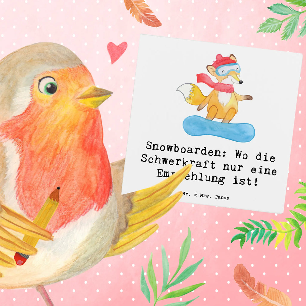 Deluxe Karte Snowboarden: Wo die Schwerkraft nur eine Empfehlung ist! Karte, Hochzeitskarte, Einladungskarte, Klappkarte, Grußkarte, Geburtstagskarte, Hochwertige Grußkarte, Hochwertige Klappkarte, Glückwunschkarte, Geschenk, Sport, Sportart, Hobby, Schenken, Danke, Dankeschön, Auszeichnung, Gewinn, Sportler