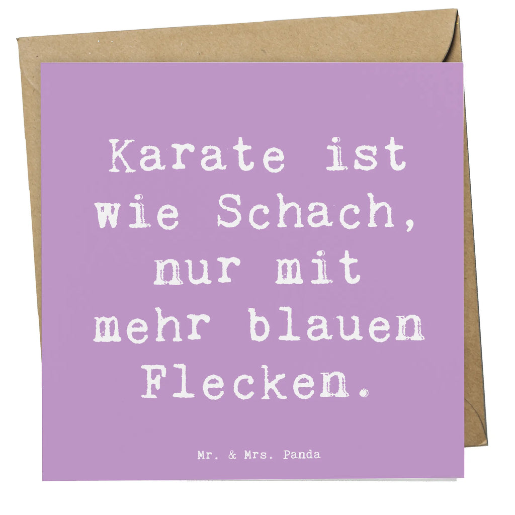 Deluxe Card Saying Karate ist wie Schach, nur mit mehr blauen Flecken. Hochwertige Klappkarte, Glückwunschkarte, Grußkarte, Hochzeitskarte, Geburtstagskarte, Karte, Einladungskarte, Hochwertige Grußkarte, Klappkarte, Geschenk, Sport, Sportart, Hobby, Schenken, Danke, Dankeschön, Auszeichnung, Gewinn, Sportler