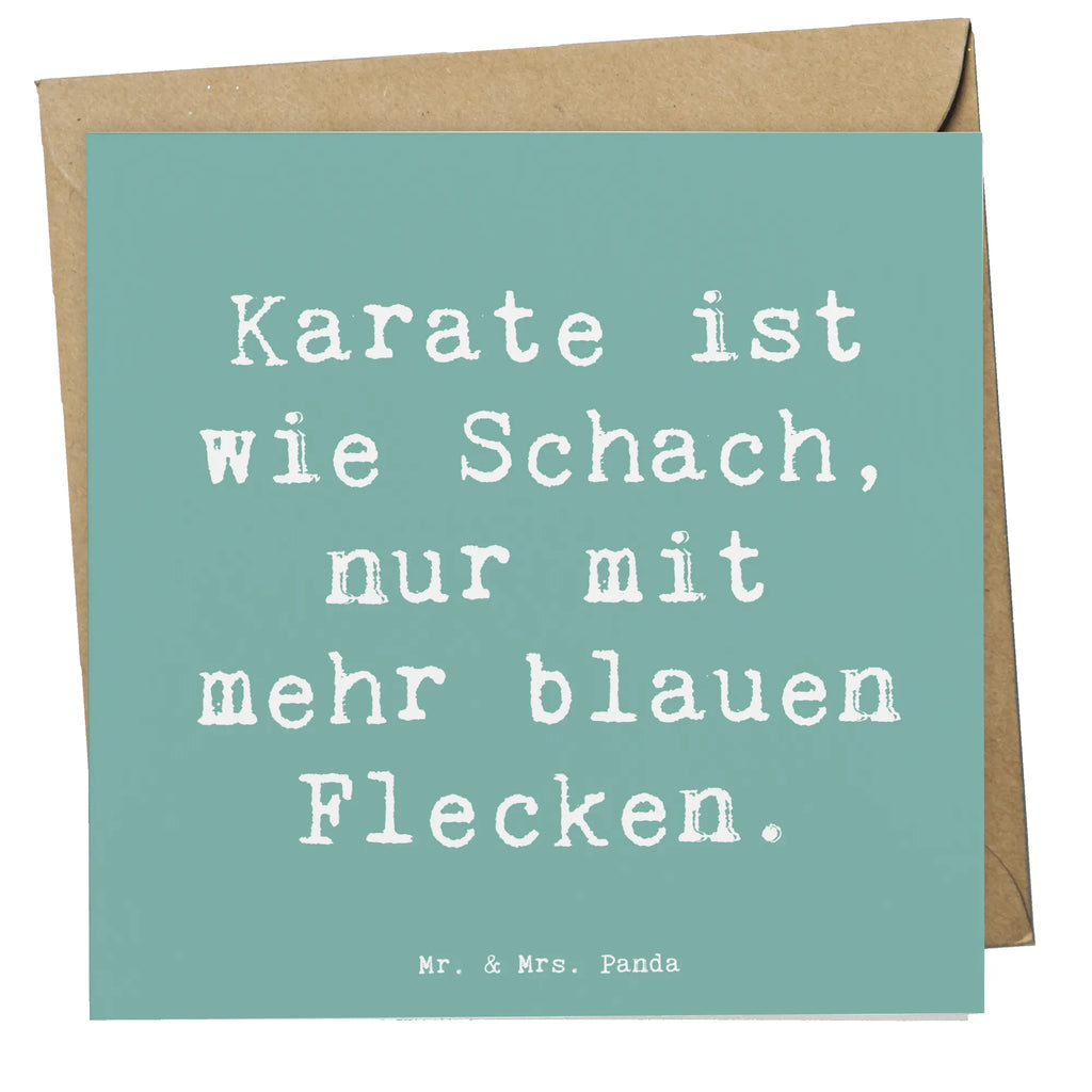 Deluxe Card Saying Karate ist wie Schach, nur mit mehr blauen Flecken. Hochwertige Klappkarte, Glückwunschkarte, Grußkarte, Hochzeitskarte, Geburtstagskarte, Karte, Einladungskarte, Hochwertige Grußkarte, Klappkarte, Geschenk, Sport, Sportart, Hobby, Schenken, Danke, Dankeschön, Auszeichnung, Gewinn, Sportler