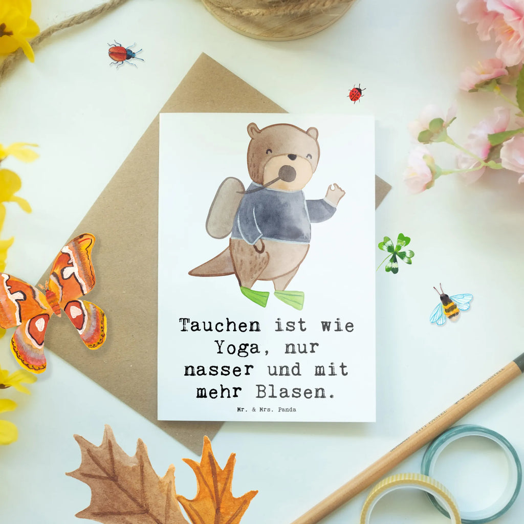 Grußkarte Tauchen Yoga Geburtstagskarte, Ansichtskarten, Einladungskarte, Grußkarte, Klappkarte, Glückwunschkarte, Hochzeitskarte, Karte, Geschenk, Sport, Sportart, Hobby, Schenken, Danke, Dankeschön, Auszeichnung, Gewinn, Sportler