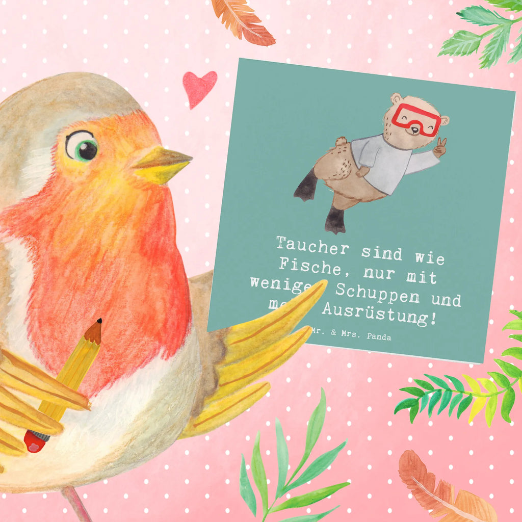 Deluxe Karte Tauchen Abenteuer Einladungskarte, Karte, Grußkarte, Hochzeitskarte, Hochwertige Klappkarte, Klappkarte, Glückwunschkarte, Hochwertige Grußkarte, Geburtstagskarte, Geschenk, Sport, Sportart, Hobby, Schenken, Danke, Dankeschön, Auszeichnung, Gewinn, Sportler