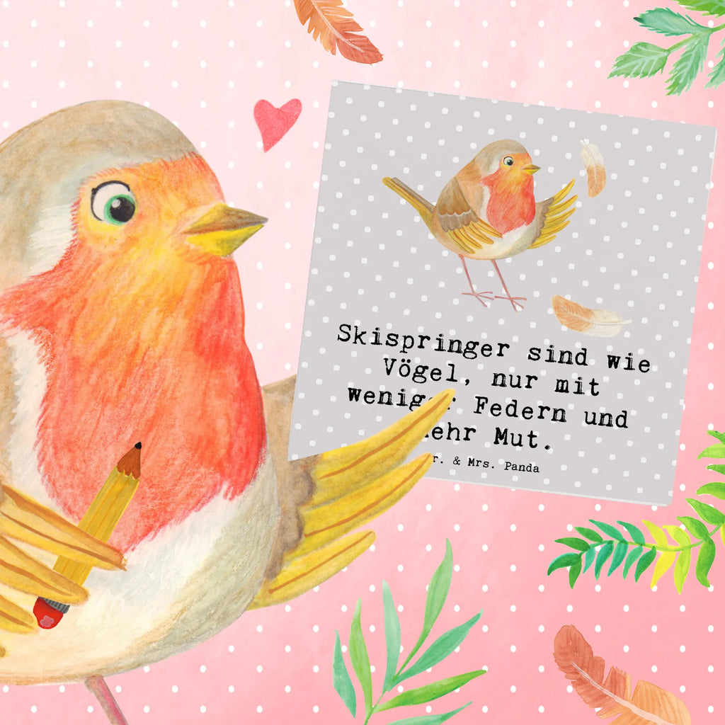 Deluxe Card Skispringer sind wie Vögel, nur mit weniger Federn und mehr Mut. Klappkarte, Karte, Hochwertige Grußkarte, Einladungskarte, Hochwertige Klappkarte, Glückwunschkarte, Hochzeitskarte, Grußkarte, Geburtstagskarte, Geschenk, Sport, Sportart, Hobby, Schenken, Danke, Dankeschön, Auszeichnung, Gewinn, Sportler